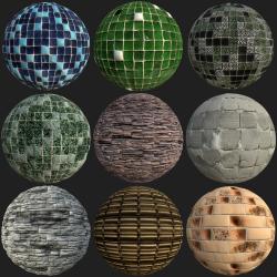 PBR Textures of Tile - 9 Pack
